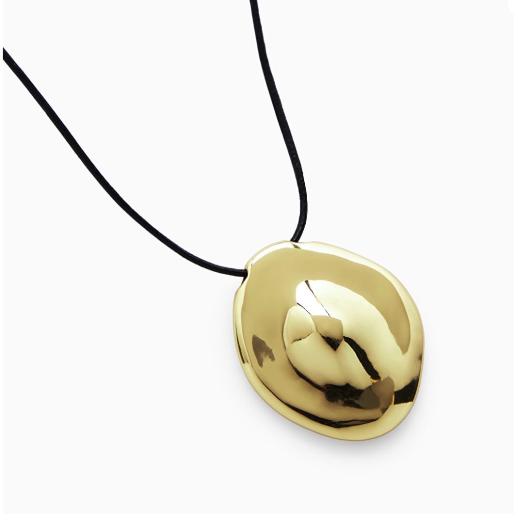 New Cos Organic-Shaped Pendant Necklace Gold